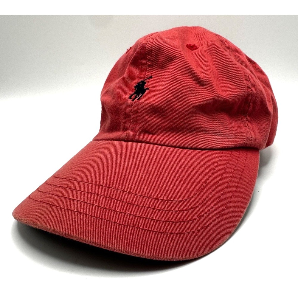 Vintage Polo Ralph Lauren Hat Cap Red Buckle Strap Pony Embroidered 90s